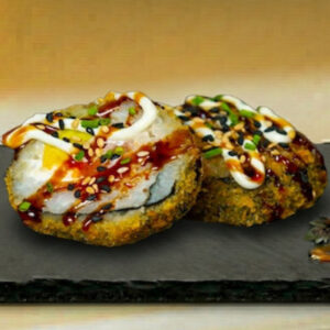 Futomaki tempurizado salmón, aguacate y queso